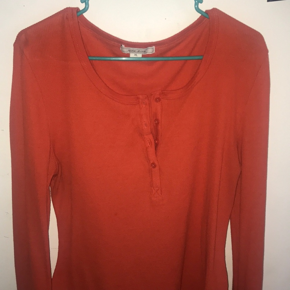 Orange Long-sleeve Button Up Shirt